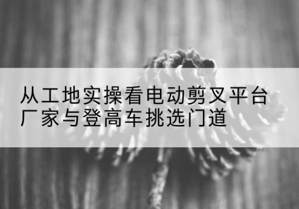 托里电动剪叉升降平台厂家-从工地实操看电动剪叉平台厂家与登高车挑选门道
